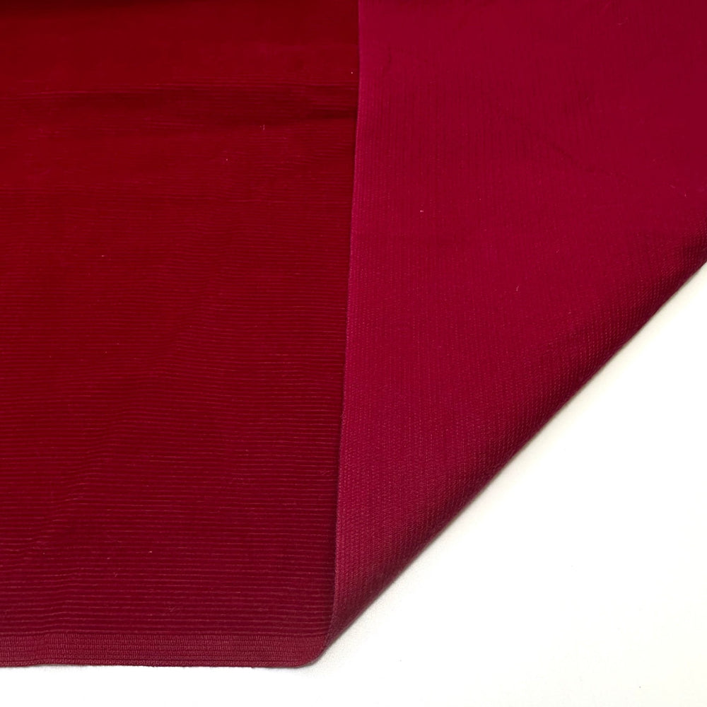 The Forbidden Apple - Corduroy Cotton Blend Woven - Red/Pink - 1.3M Bundle - True Deadstock fabric Fabric by private - Sustainable Textile | FABCYCLE