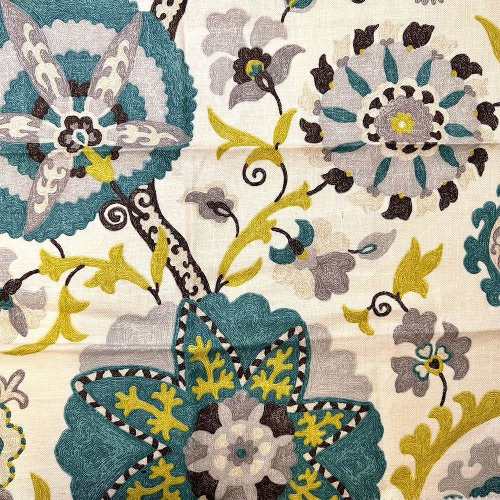 The Freak Show - Natural Blend Woven - Teal Multi Floral - 0.6M Bundle - True Deadstock fabric Fabric by private - Sustainable Textile | FABCYCLE