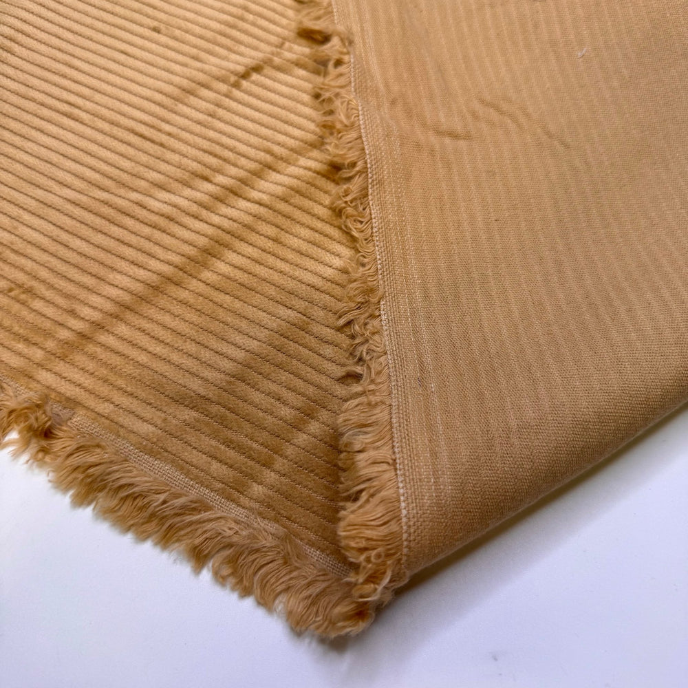The Glow Of A Get Together - Large Whale Corduroy Cotton Woven - Gold - Bundles - True Deadstock fabric Fabric by private - Sustainable Textile | FABCYCLE