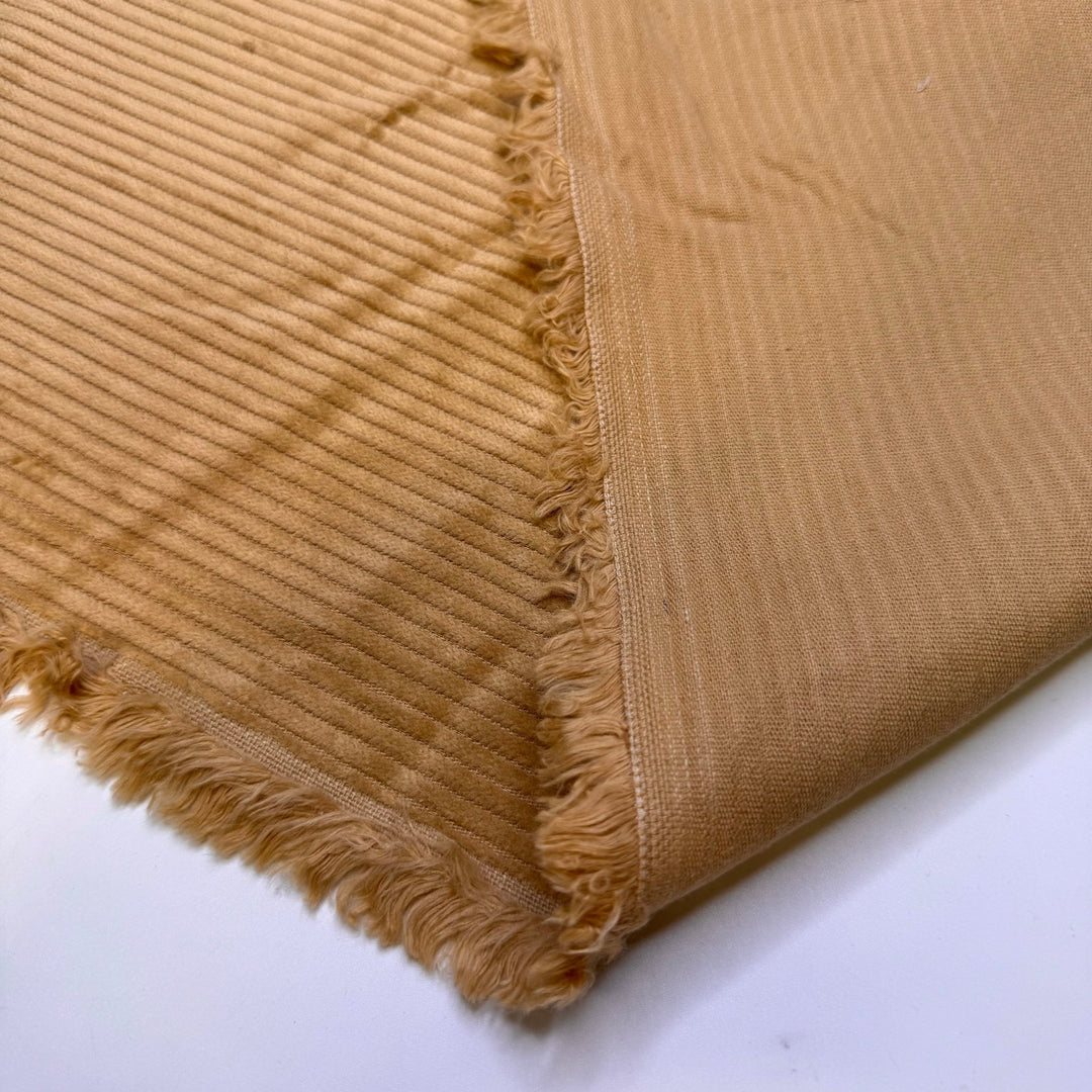 The Glow Of A Get Together - Large Whale Corduroy Cotton Woven - Gold - Bundles - True Deadstock fabric Fabric by private - Sustainable Textile | FABCYCLE