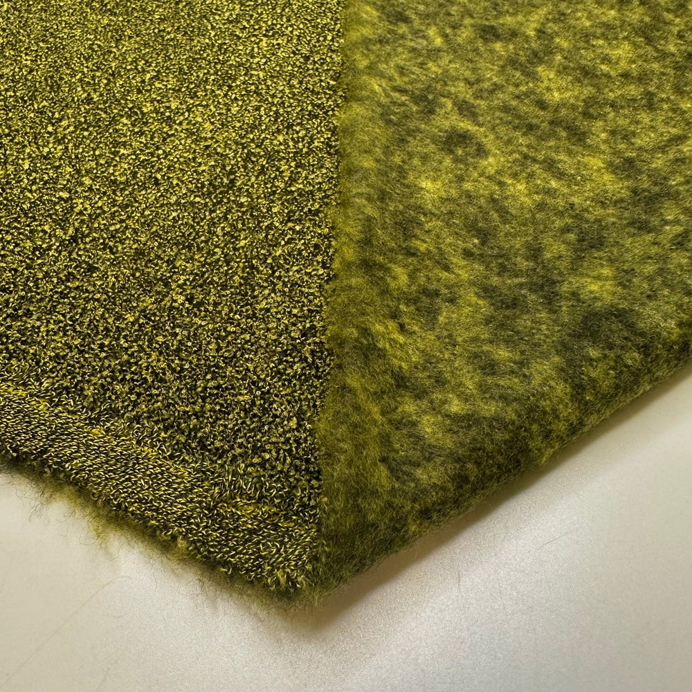 The Grass Is Greener Where I Am - Boucle Polyester Blend Knit - Green - Bundles - True Deadstock fabric Fabric by private - Sustainable Textile | FABCYCLE