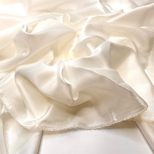 The Groundhog Saw Its Shadow - Polyester Blend Woven - Cream/White - Bundles - True Deadstock fabric Fabric by private - Sustainable Textile | FABCYCLE