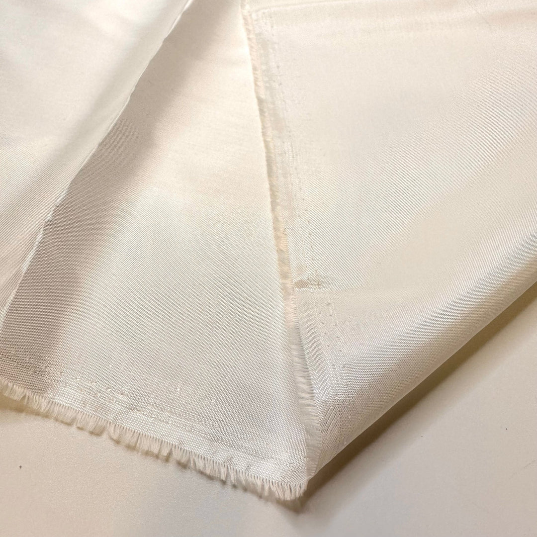 The Groundhog Saw Its Shadow - Polyester Blend Woven - Cream/White - Bundles - True Deadstock fabric Fabric by private - Sustainable Textile | FABCYCLE