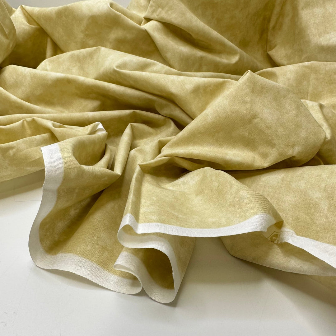 The Life Of A Backdrop - Cotton Woven - Light Yellow/Cream Sponge Paint - 4M Bundle - True Deadstock fabric Fabric by private - Sustainable Textile | FABCYCLE