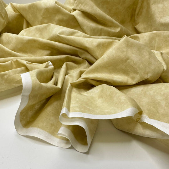 The Life Of A Backdrop - Cotton Woven - Light Yellow/Cream Sponge Paint - 4M Bundle - True Deadstock fabric Fabric by private - Sustainable Textile | FABCYCLE