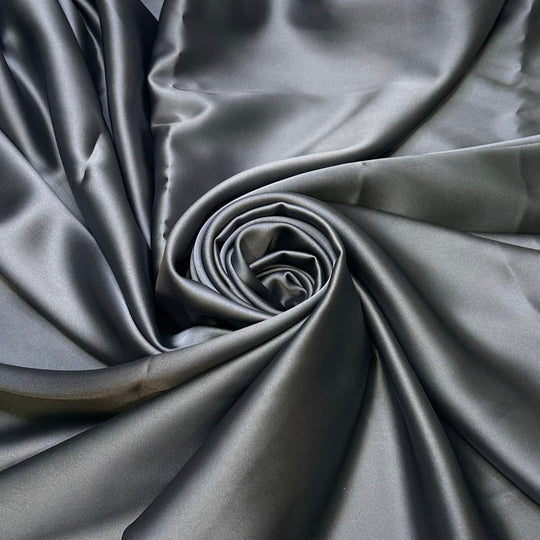 The Loon Call - Satin Poly Woven - Steel Grey - 2M Bundle - True Deadstock fabric Fabric by private - Sustainable Textile | FABCYCLE