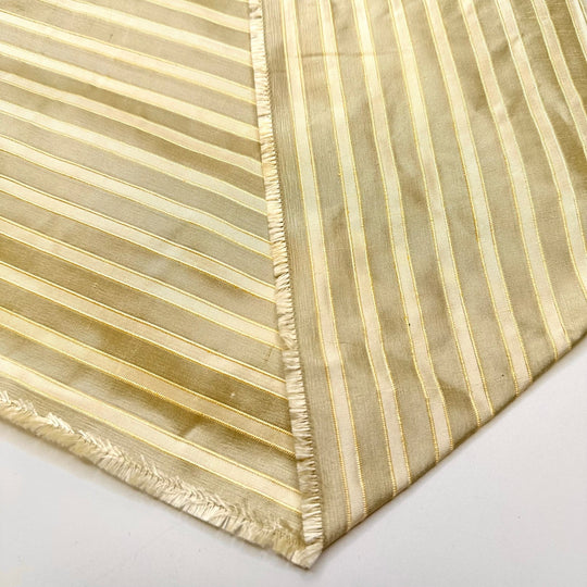 The Perfect Vintage Couch - Silk Woven - Cream/Green Stripes - 1.8M Bundle - True Deadstock fabric Fabric by private - Sustainable Textile | FABCYCLE