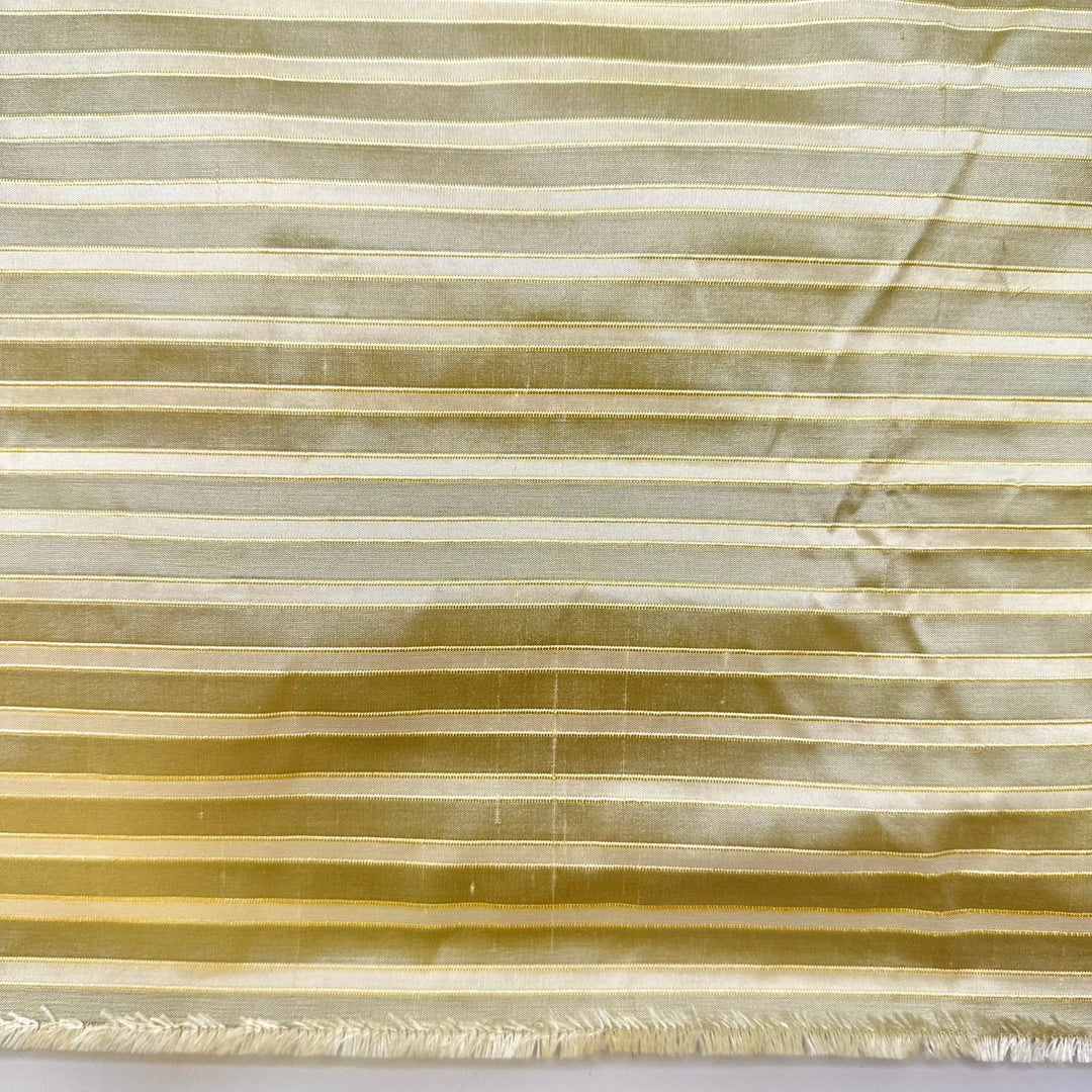 The Perfect Vintage Couch - Silk Woven - Cream/Green Stripes - 1.8M Bundle - True Deadstock fabric Fabric by private - Sustainable Textile | FABCYCLE