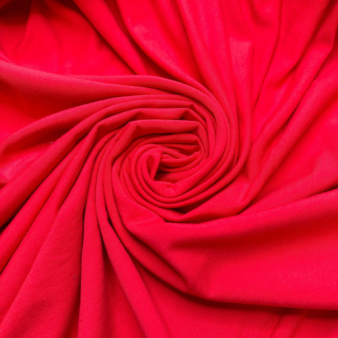 The Red Lamp Vibe - French Terry Cotton Blend Knit - Red - 1.8M Bundle - True Deadstock fabric Fabric by private - Sustainable Textile | FABCYCLE