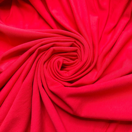 The Red Lamp Vibe - French Terry Cotton Blend Knit - Red - 1.8M Bundle - True Deadstock fabric Fabric by private - Sustainable Textile | FABCYCLE