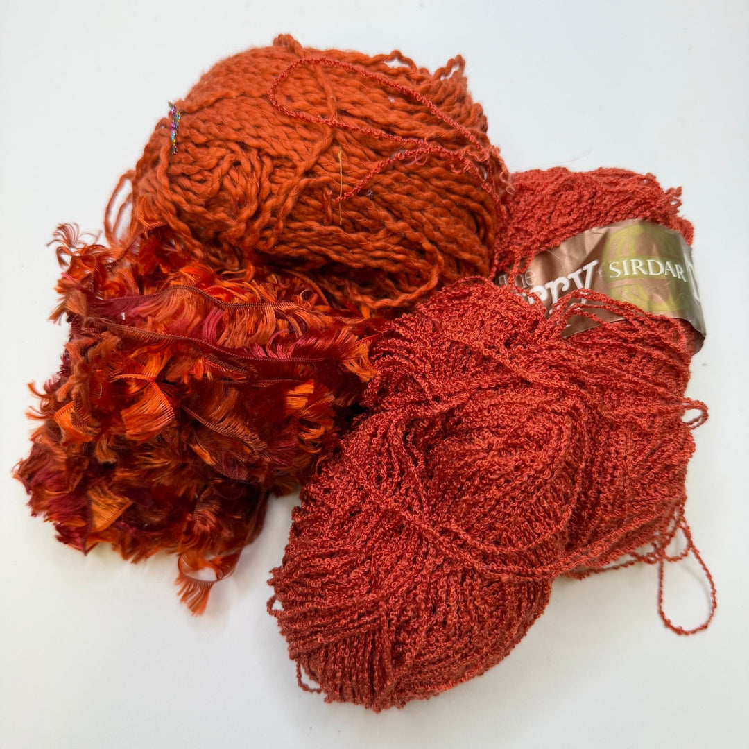 The Rusty Mix Cotton and Acrylic blend Yarn - Red - 3 Pack - True Deadstock supplies Fabric by private - Sustainable Textile | FABCYCLE