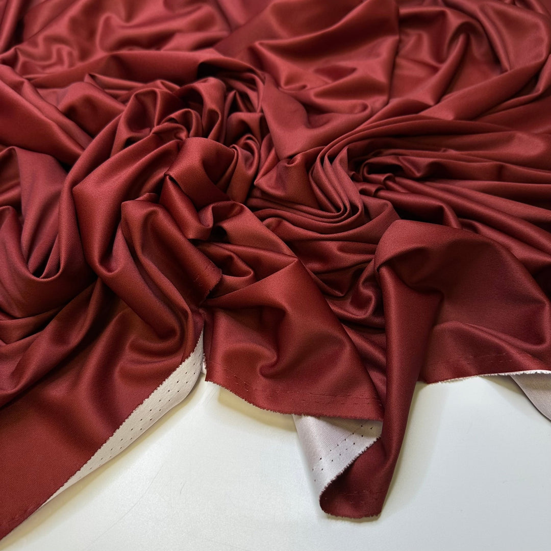 The Shape Of An American Football - Chitosante Poly Knit - Burgundy - Bundles - True Deadstock fabric Fabric by private - Sustainable Textile | FABCYCLE
