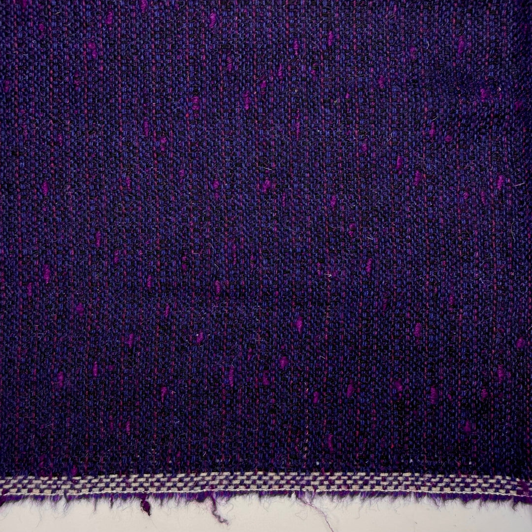 The Singing Pony Is A Little Hoarse - Tweed Wool Woven - Dark Purple - 1.55M Bundle - True Deadstock fabric Fabric by private - Sustainable Textile | FABCYCLE