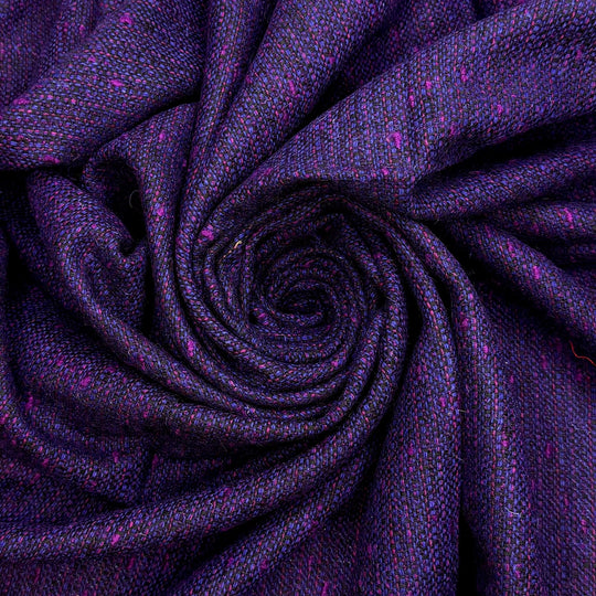 The Singing Pony Is A Little Hoarse - Tweed Wool Woven - Dark Purple - 1.55M Bundle - True Deadstock fabric Fabric by private - Sustainable Textile | FABCYCLE