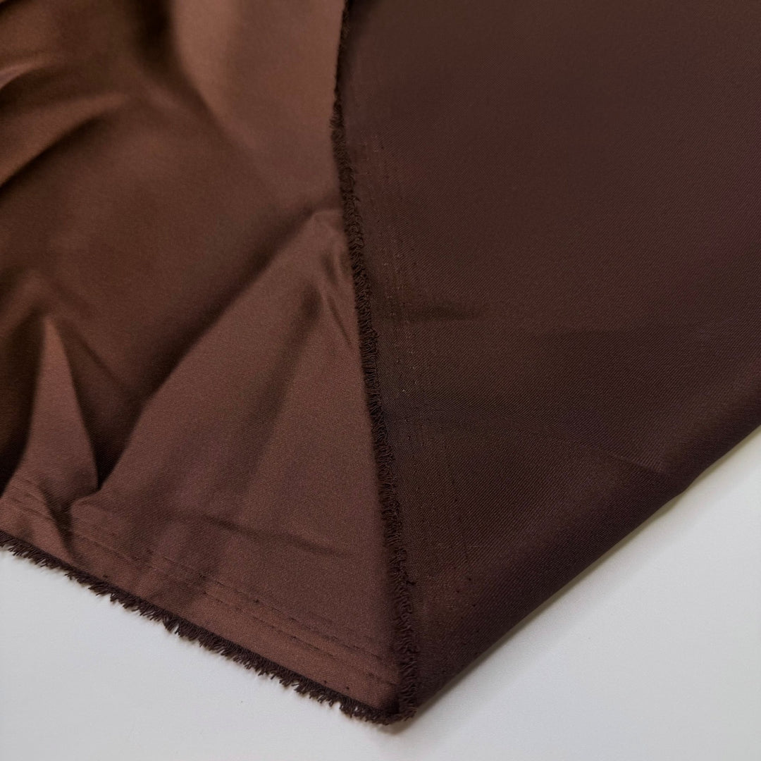 The Smell Of Brownies - Satin Polyester Blend Woven - Brown - Bundles - True Deadstock fabric Fabric by private - Sustainable Textile | FABCYCLE