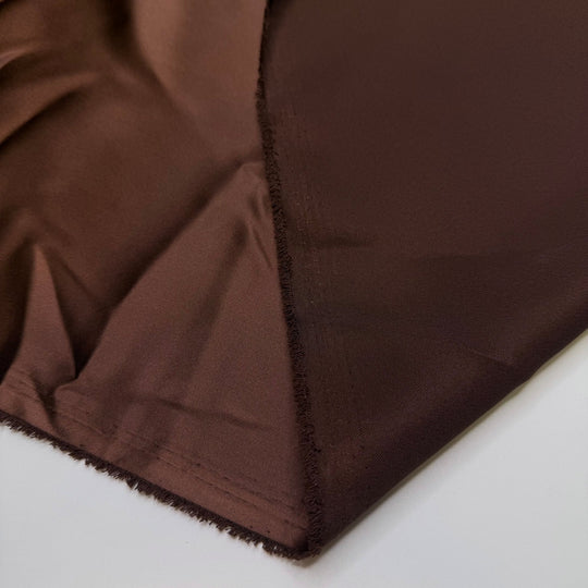 The Smell Of Brownies - Satin Polyester Blend Woven - Brown - Bundles - True Deadstock fabric Fabric by private - Sustainable Textile | FABCYCLE