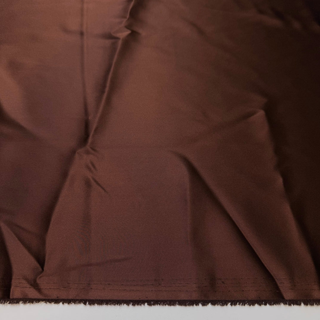 The Smell Of Brownies - Satin Polyester Blend Woven - Brown - Bundles - True Deadstock fabric Fabric by private - Sustainable Textile | FABCYCLE