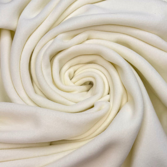 The Softest Camping Cot - Fleece Polyester Blend Knit - Light Cream - 2M Bundle - True Deadstock fabric Fabric by private - Sustainable Textile | FABCYCLE