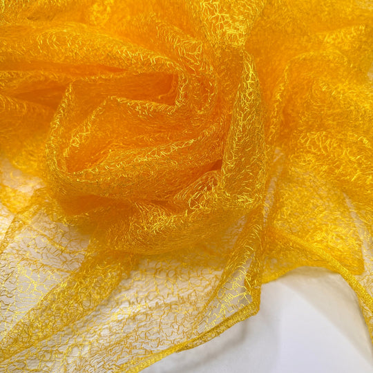 The Summer Of 1969 - Lace Polyester Blend Woven - Gold/Yellow - 2.9M Bundle - True Deadstock fabric Fabric by private - Sustainable Textile | FABCYCLE