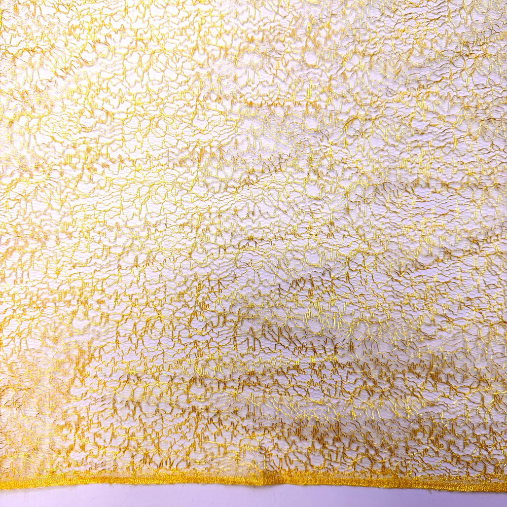 The Summer Of 1969 - Lace Polyester Blend Woven - Gold/Yellow - 2.9M Bundle - True Deadstock fabric Fabric by private - Sustainable Textile | FABCYCLE