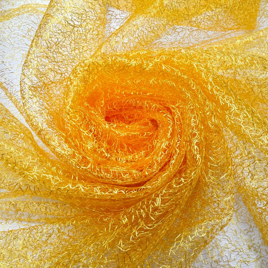 The Summer Of 1969 - Lace Polyester Blend Woven - Gold/Yellow - 2.9M Bundle - True Deadstock fabric Fabric by private - Sustainable Textile | FABCYCLE