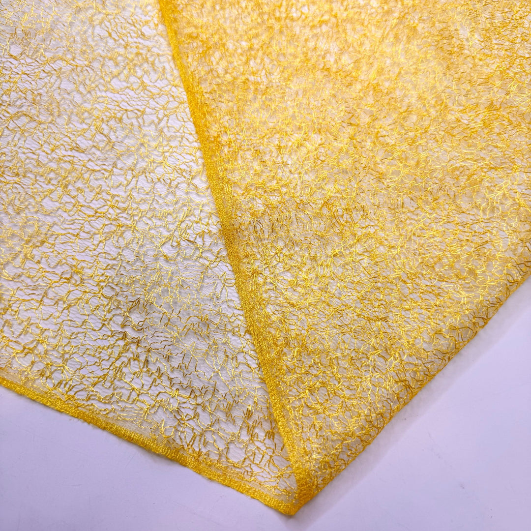 The Summer Of 1969 - Lace Polyester Blend Woven - Gold/Yellow - 2.9M Bundle - True Deadstock fabric Fabric by private - Sustainable Textile | FABCYCLE