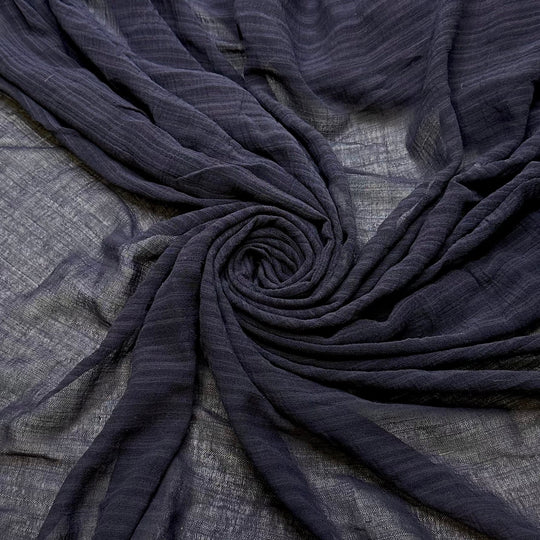 The Veiled Compass - Gauze Cotton Woven - Navy Pinstripe - 2M Bundle - True Deadstock fabric Fabric by private - Sustainable Textile | FABCYCLE