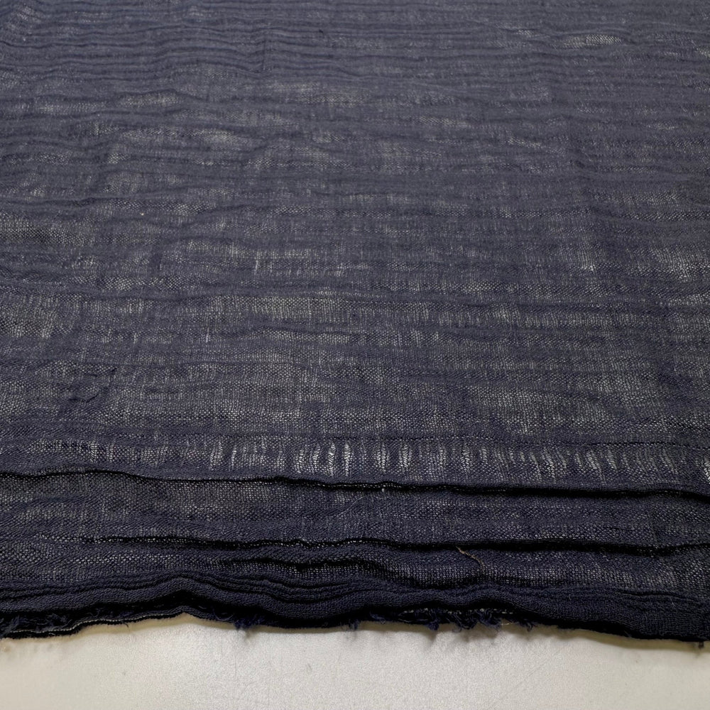 The Veiled Compass - Gauze Cotton Woven - Navy Pinstripe - 2M Bundle - True Deadstock fabric Fabric by private - Sustainable Textile | FABCYCLE