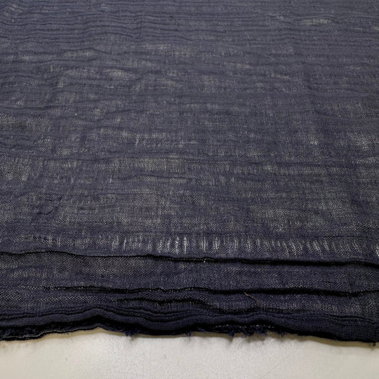 The Veiled Compass - Gauze Cotton Woven - Navy Pinstripe - 2M Bundle - True Deadstock fabric Fabric by private - Sustainable Textile | FABCYCLE