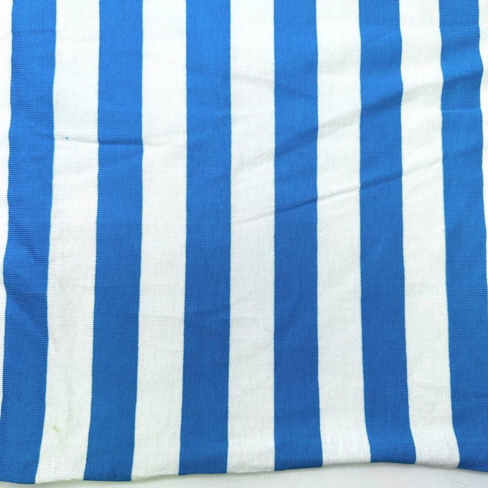 The Whip Swing - Rib Knit Cotton Knit - White/Blue Stripes - 1.05M Bundle - True Deadstock fabric Fabric by private - Sustainable Textile | FABCYCLE