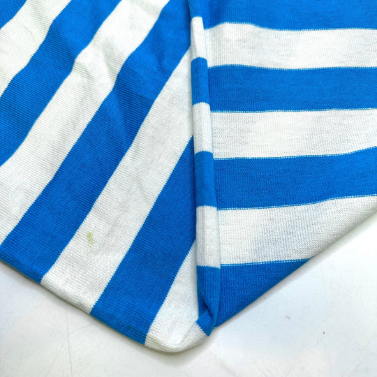 The Whip Swing - Rib Knit Cotton Knit - White/Blue Stripes - 1.05M Bundle - True Deadstock fabric Fabric by private - Sustainable Textile | FABCYCLE