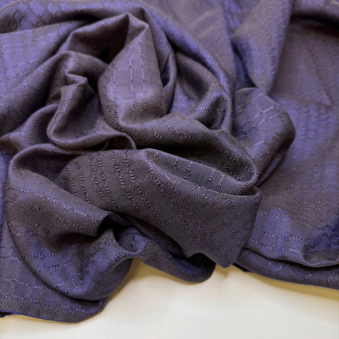 The Year 3000 - Polyester Blend Woven - Dark Purple Geometric - 1.5M Bundle - True Deadstock fabric Fabric by private - Sustainable Textile | FABCYCLE