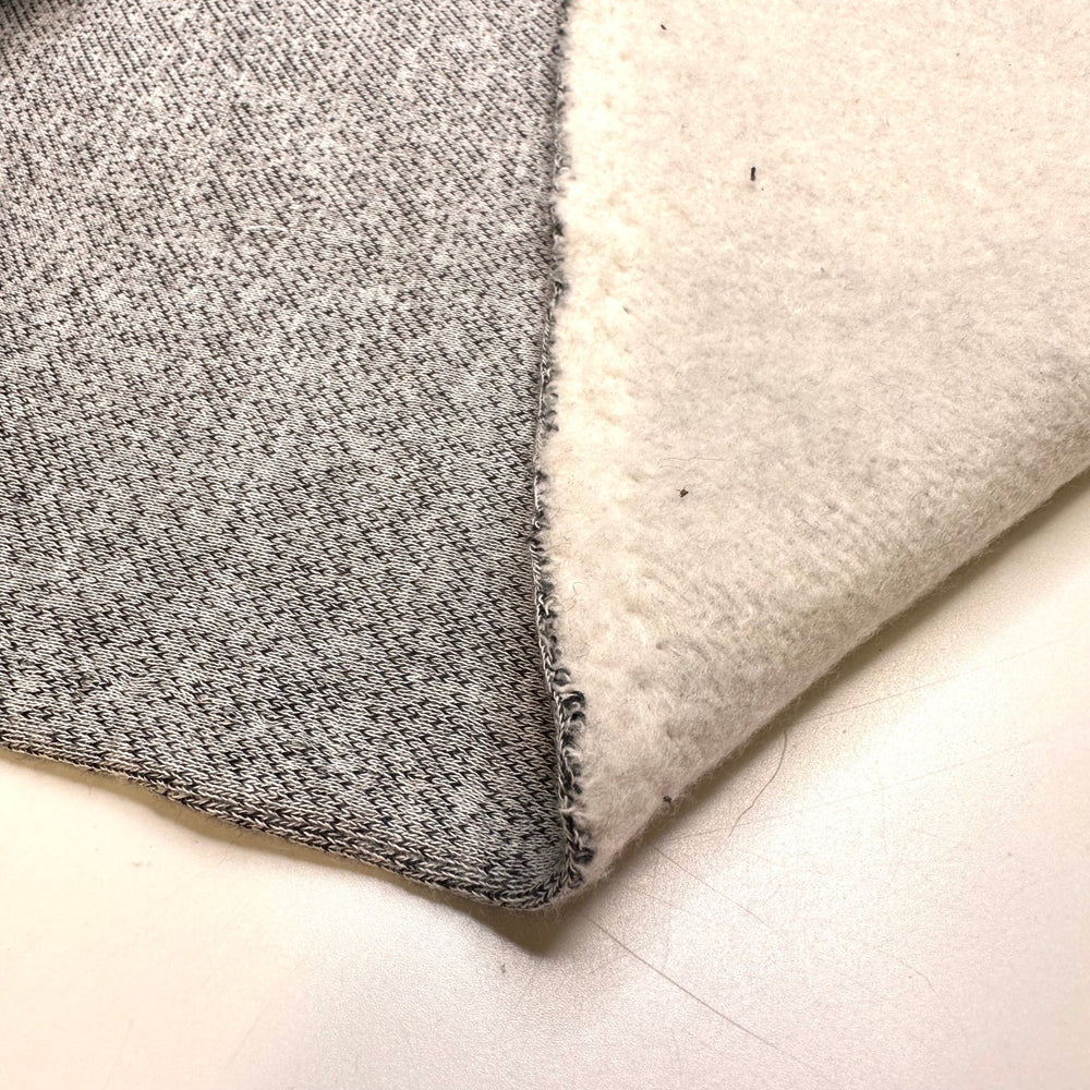 Thimble - Jersey Fleece Cotton/Poly Knit - White/Grey - 1.45M Bundle - True Deadstock fabric Fabric by private - Sustainable Textile | FABCYCLE