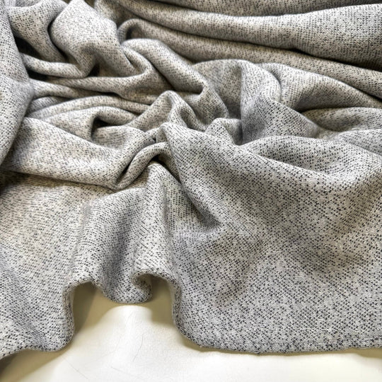 Thimble - Jersey Fleece Cotton/Poly Knit - White/Grey - 1.45M Bundle - True Deadstock fabric Fabric by private - Sustainable Textile | FABCYCLE