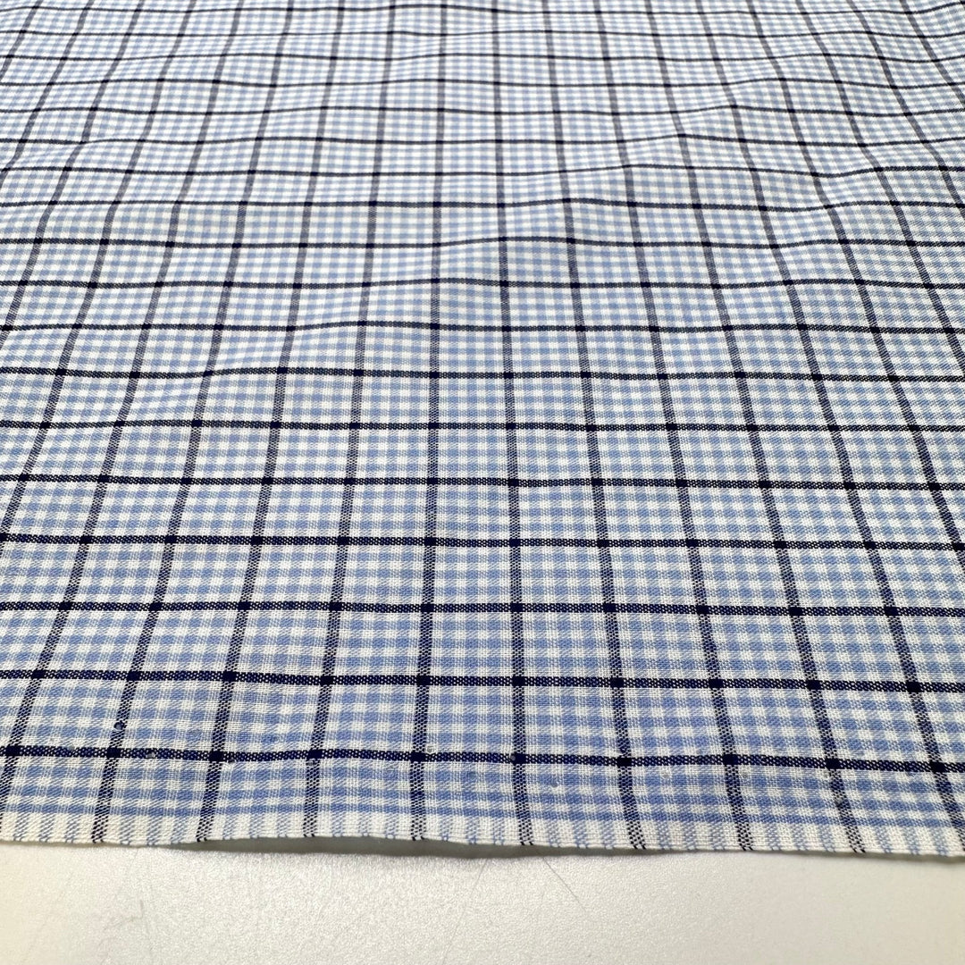 Thinking About Quilting - Cotton Blend Woven - Light White/Blue Plaid - 0.9M Bundle - True Deadstock fabric Fabric by private - Sustainable Textile | FABCYCLE