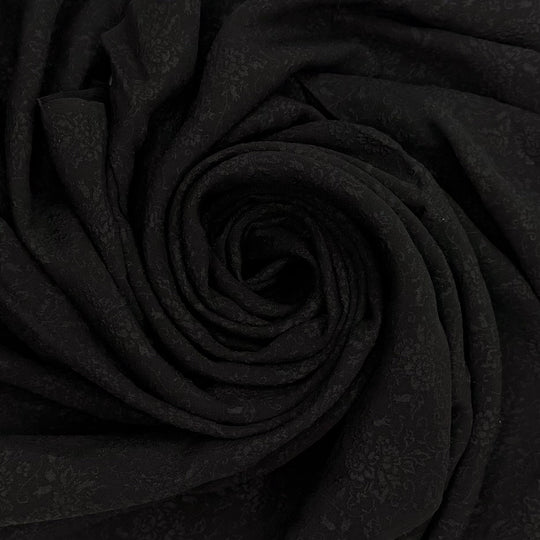 This Pumpkin Is Gourdgeous - Jacquard Silk Woven - Black Floral - 1.75M Bundle - True Deadstock fabric Fabric by private - Sustainable Textile | FABCYCLE