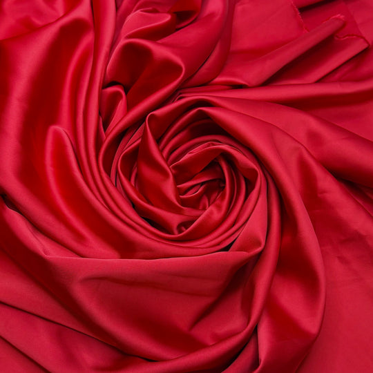 Thor - Sateen Polyester Blend Woven - Red - 3.3M Bundle - True Deadstock fabric Fabric by private - Sustainable Textile | FABCYCLE