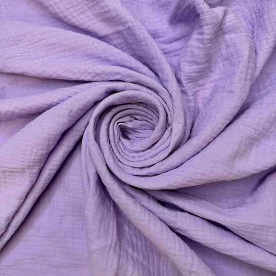 Thoughtful Gifts - Crinkle Double Gauze Cotton Woven - Light Purple - 1.1M Bundle - True Deadstock fabric Fabric by private - Sustainable Textile | FABCYCLE
