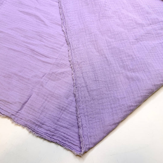Thoughtful Gifts - Crinkle Double Gauze Cotton Woven - Light Purple - 1.1M Bundle - True Deadstock fabric Fabric by private - Sustainable Textile | FABCYCLE