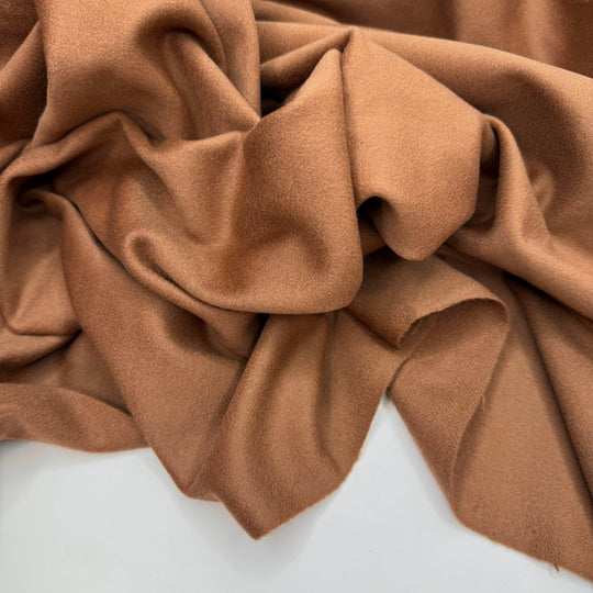 Thread Lightly - Brushed Twill Weave Wool Woven - Light Brown - 1.45M Bundle - True Deadstock fabric Fabric by private - Sustainable Textile | FABCYCLE