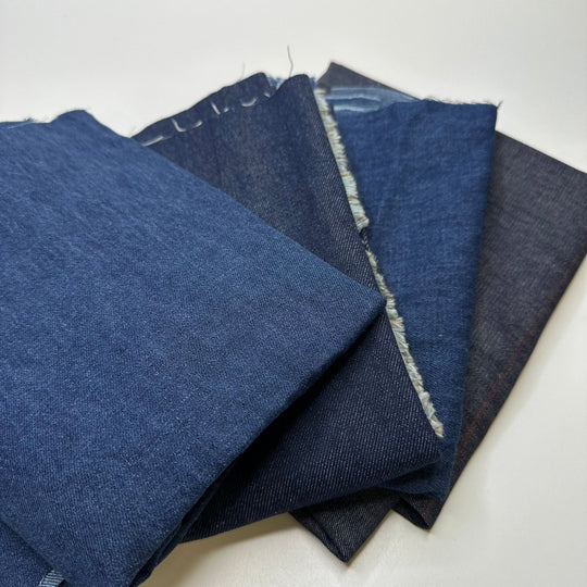 Thread Lightly - Denim Cotton Woven - Navy - 4 Pack - True Deadstock fabric Fabric by private - Sustainable Textile | FABCYCLE