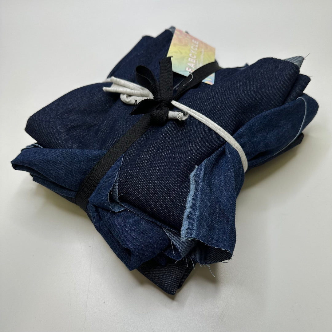 Thread Lightly - Denim Cotton Woven - Navy - 4 Pack - True Deadstock fabric Fabric by private - Sustainable Textile | FABCYCLE