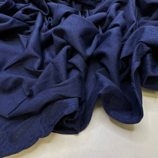 Thread Snapping - Jersey Natural Blend Knit - Navy - Bundles - True Deadstock fabric Fabric by private - Sustainable Textile | FABCYCLE