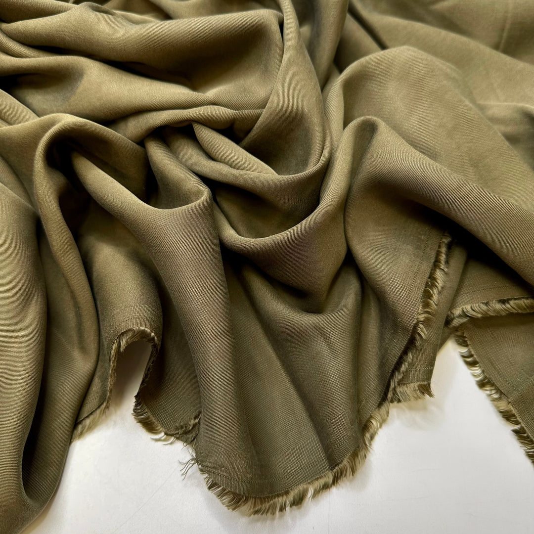 Threading My Machine Wrong - Twill Weave Tencel Woven - Green - Bundles - True Deadstock fabric Fabric by private - Sustainable Textile | FABCYCLE
