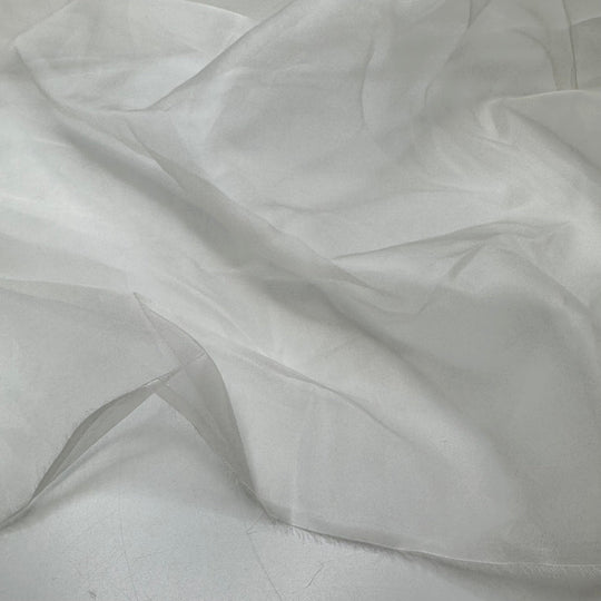 Throw The Veil In The Air - Organza Silk Woven - White - 1.1M Bundle - True Deadstock fabric Fabric by private - Sustainable Textile | FABCYCLE