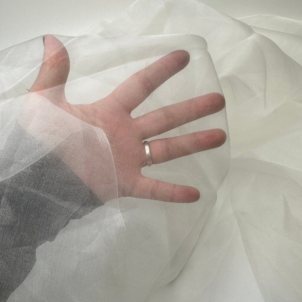Throw The Veil In The Air - Organza Silk Woven - White - 1.1M Bundle - True Deadstock fabric Fabric by private - Sustainable Textile | FABCYCLE