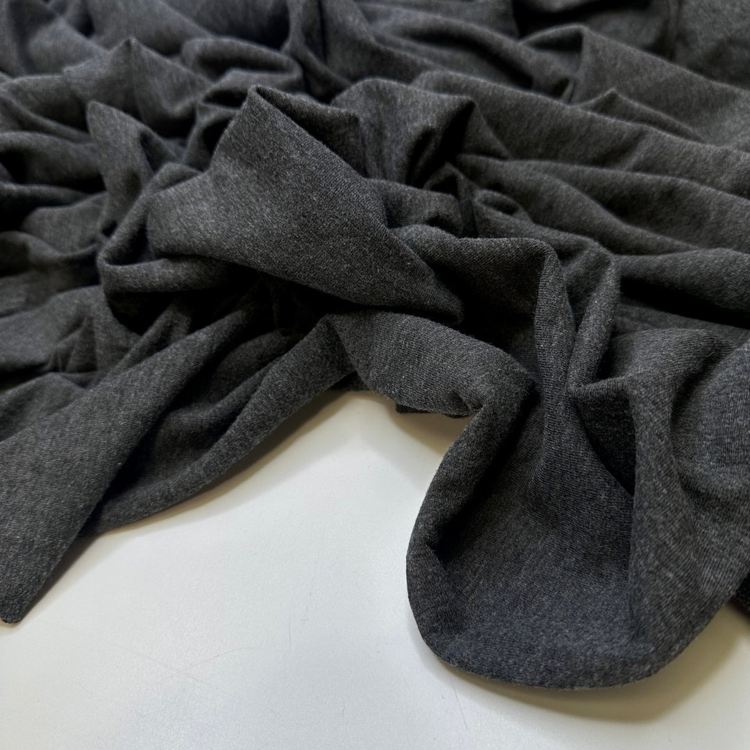 Thunderstorms Tonight - French Terry Natural Blend Knit - Dark Grey - Bundles - True Deadstock fabric Fabric by private - Sustainable Textile | FABCYCLE