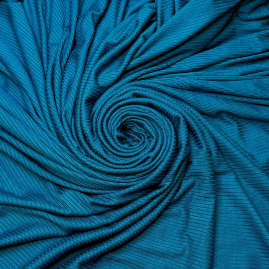 Tides Of Change - Rib Knit Bamboo Blend Knit - Dark Teal - Bundles - True Deadstock fabric Fabric by private - Sustainable Textile | FABCYCLE