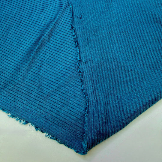 Tides Of Change - Rib Knit Bamboo Blend Knit - Dark Teal - Bundles - True Deadstock fabric Fabric by private - Sustainable Textile | FABCYCLE