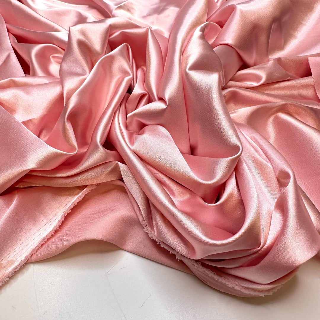 Tie It Up With A Bow - Satin Polyester Blend Woven - Light Pink - 3.3M Bundle - True Deadstock fabric Fabric by private - Sustainable Textile | FABCYCLE